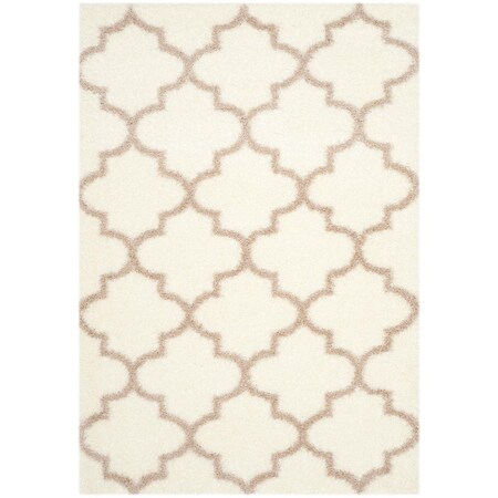 Safavieh 5 ft. 3 in. x 7 ft. 6 in. Montreal Shag Power Loomed Medium Rectangular Area Rug; Ivory & Beige SGM832F-5